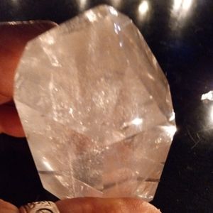 Large, single point, clear quartz crystal